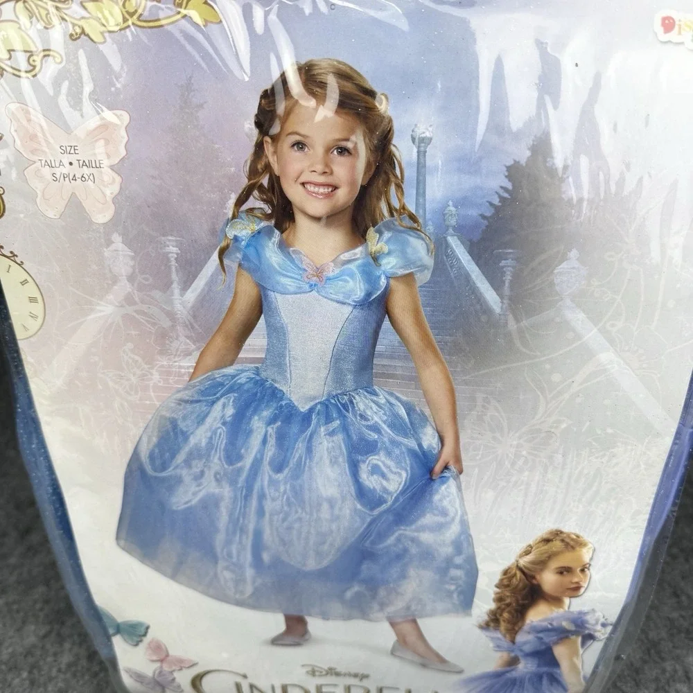 Disney Movie Cinderella BRAND NEW Deluxe Halloween Costume Child Youth Small 4-6